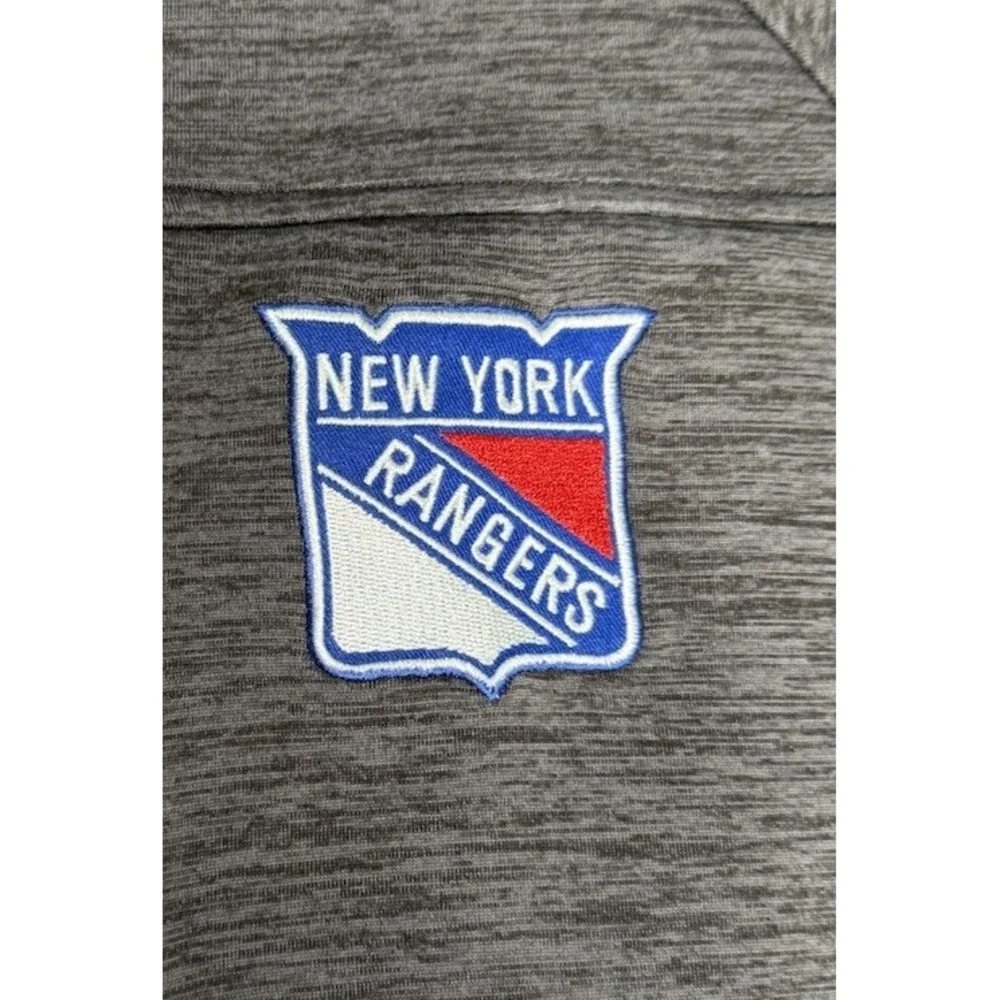 GIII New York Rangers NHL Pro Authentics Sweatshirt Men XL Heather Gray Full Zip